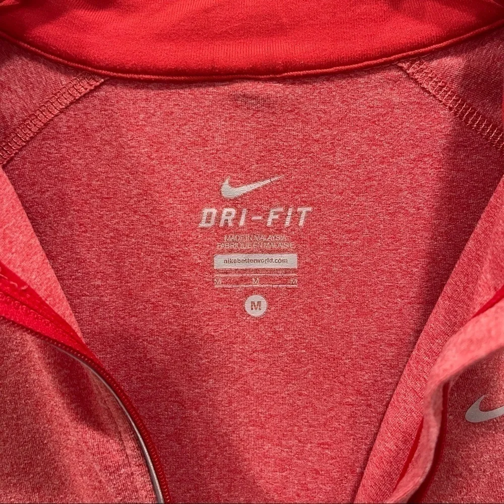 Nike Dri-Fit Long Sleeve Orange Half-Zip Mock Neck Pullover Medium